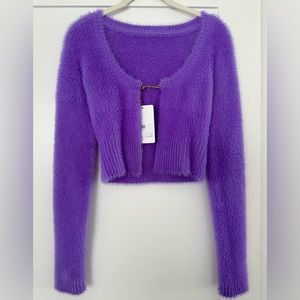 Jacquemus Vibrant Purple Knit Cardigan